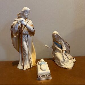 Lenox China “First Blessing” Nativity Holy Family 3 Pc. Christmas Figurines